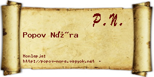 Popov Nóra névjegykártya